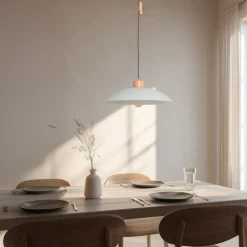 ONLI Pendellamper|Pendellamper > Hængelampe OHANA, opalglas, egetræ, Ø 40 cm, E27