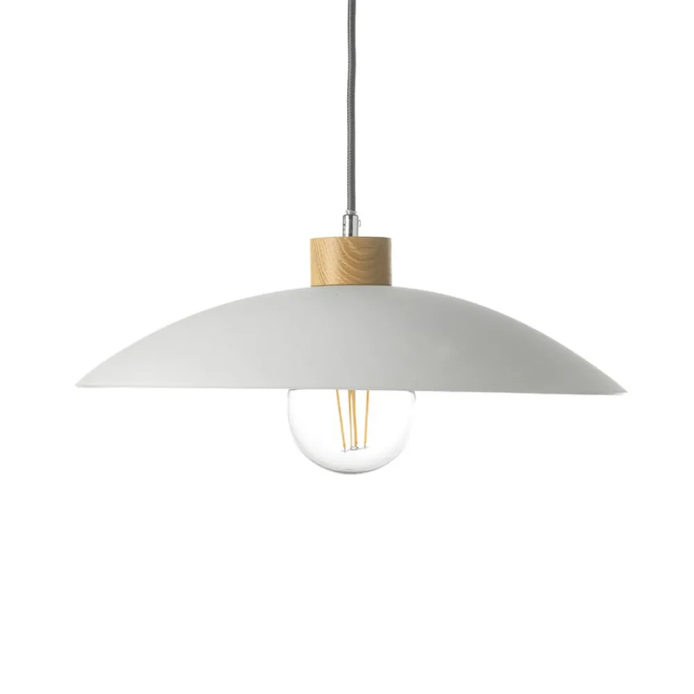 ONLI Pendellamper|Pendellamper > Hængelampe OHANA, opalglas, egetræ, Ø 40 cm, E27