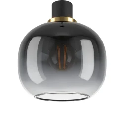 EGLO Pendellamper > Hængelampe Oilella, sort-grå, længde 95 cm, glas, 3 lyskilder.