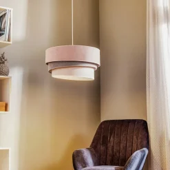 Pendellamper ^ Duolla Hængelampe Pastell Trio pink/grå/lysegrå