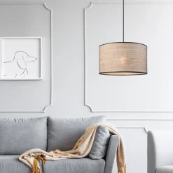 Lamkur Lighting Pendellamper > Hængelampe Penelope, Ø 35 cm, lysebrun, 1 lyskilde