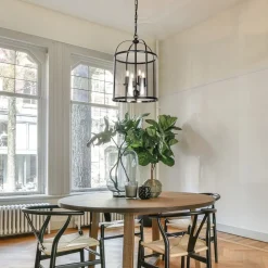 Steinhauer Pendellamper > Hængelampe Pimpernel, Ø 32 cm, sort, glas røggrå