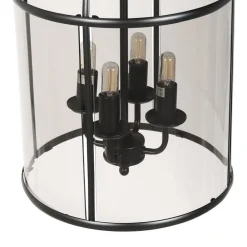 Steinhauer Pendellamper > Hængelampe Pimpernel, Ø 32 cm, sort, glas røggrå