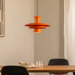 Luminex Pendellamper|Pendellamper > Hængelampe Plato, orange, metal, Ø 38 cm, E27