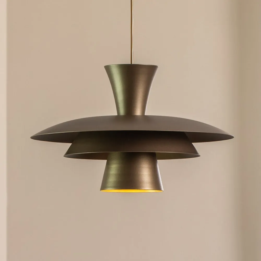 Pendellamper|Pendellamper ^ Luminex Hængelampe Plato, titanfarvet, metal, Ø 38 cm, E27
