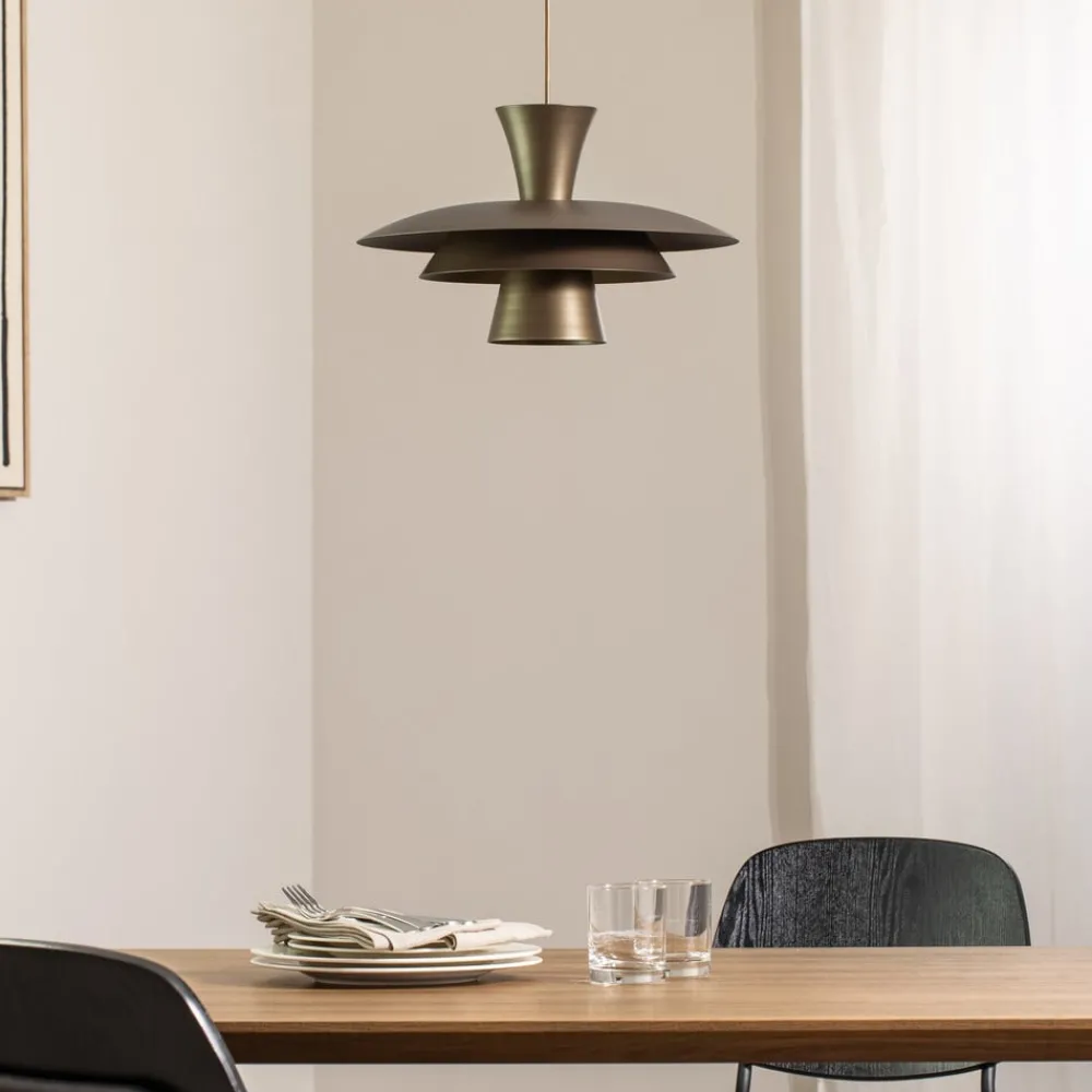 Pendellamper|Pendellamper ^ Luminex Hængelampe Plato, titanfarvet, metal, Ø 38 cm, E27