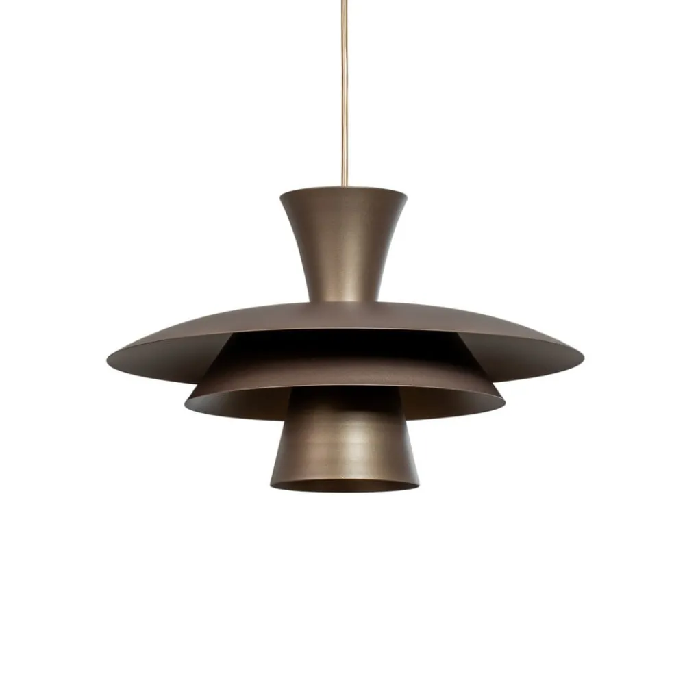 Pendellamper|Pendellamper ^ Luminex Hængelampe Plato, titanfarvet, metal, Ø 38 cm, E27