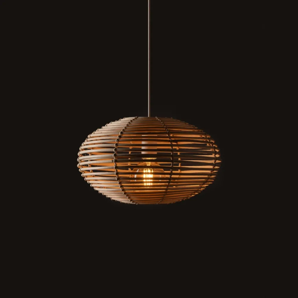 Nowodvorski Lighting Pendellamper > Hængelampe RATTAN, Ø 40 cm, naturbrun, Rattan, E27