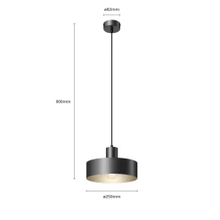 SIGMA Pendellamper > Hængelampe Rif i metal, sort, Ø 25 cm