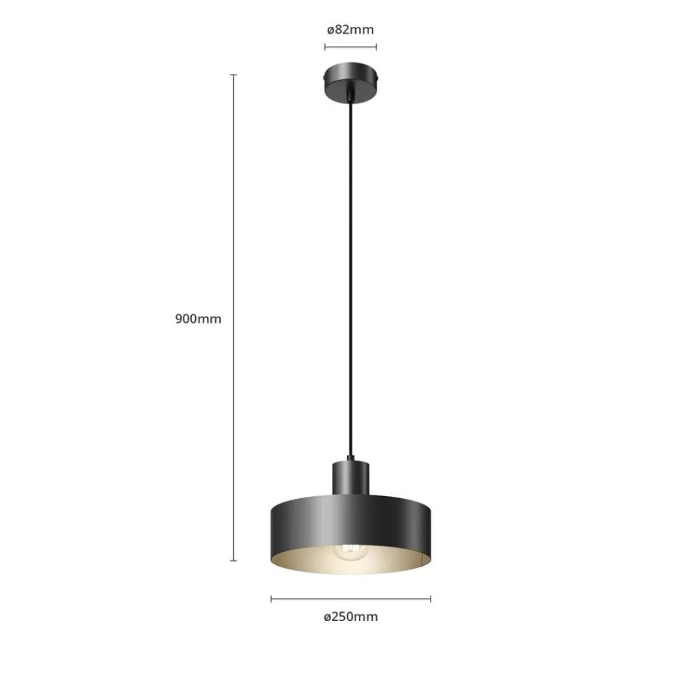 SIGMA Pendellamper > Hængelampe Rif i metal, sort, Ø 25 cm