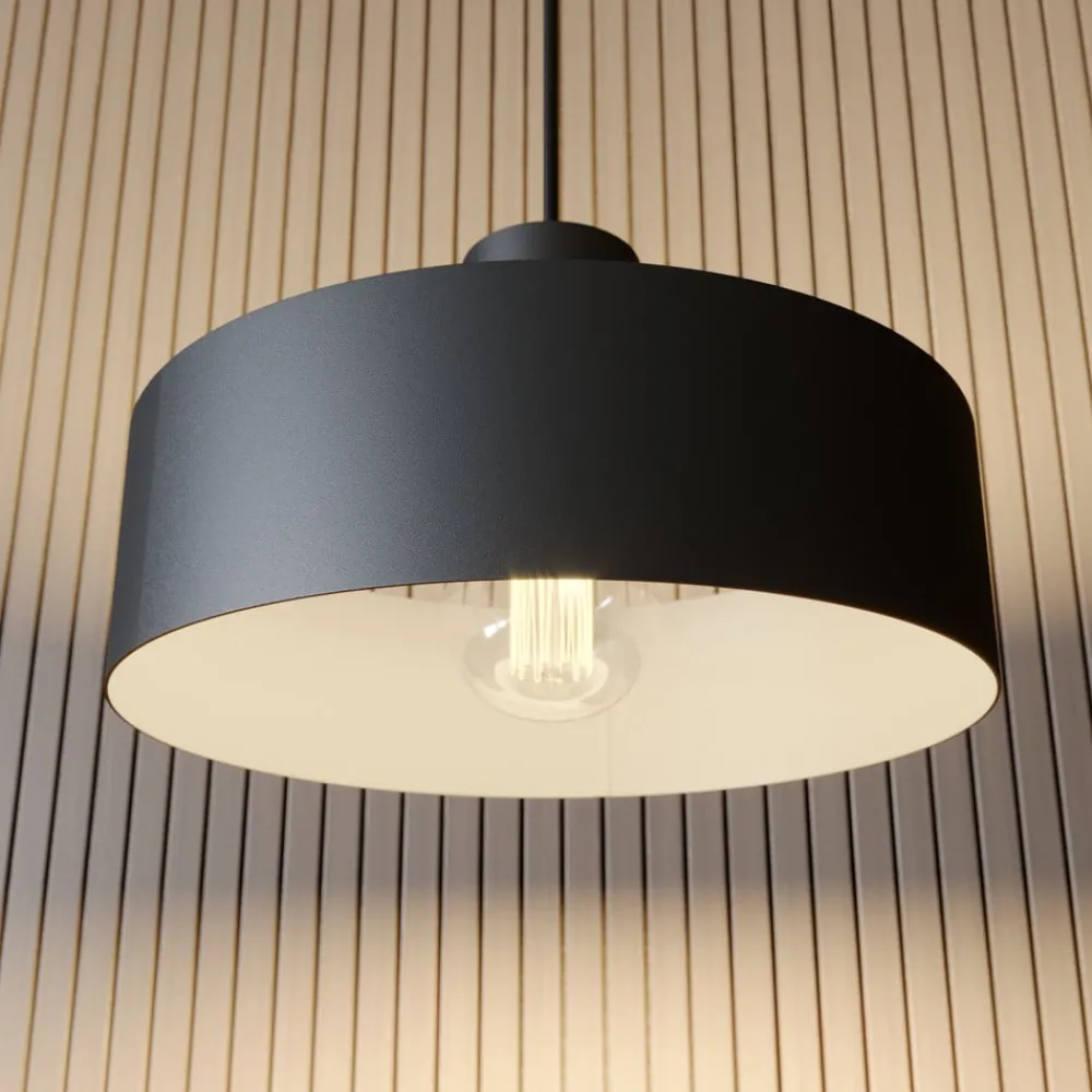 SIGMA Pendellamper > Hængelampe Rif i metal, sort, Ø 25 cm