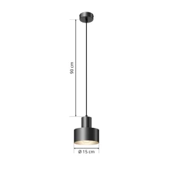 SIGMA Pendellamper|Pendellamper > Hængelampe Rif i metal, sort, Ø 15 cm
