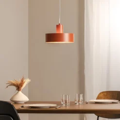 Pendellamper|Pendellamper ^ SIGMA Hængelampe Rif M, teglrød, 1 lyskilde, Ø 25 cm, stål