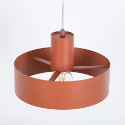 Pendellamper|Pendellamper ^ SIGMA Hængelampe Rif M, teglrød, 1 lyskilde, Ø 25 cm, stål