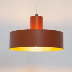 Pendellamper|Pendellamper ^ SIGMA Hængelampe Rif M, teglrød, 1 lyskilde, Ø 25 cm, stål