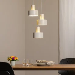 SIGMA Pendellamper > Hængelampe Rif 3, taupe, rund, 3 lyskilder, Ø 33 cm, stål