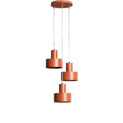 Pendellamper ^ SIGMA Hængelampe Rif 3, teglrød, rund, 3 lyskilder, Ø 33 cm
