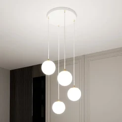 EMIBIG LIGHTING Gang|Pendellamper > Hængelampe Royal, 4 lyskilder, opal hvid/hvid, glas, E14