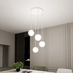 EMIBIG LIGHTING Gang|Pendellamper > Hængelampe Royal, 4 lyskilder, opal hvid/hvid, glas, E14