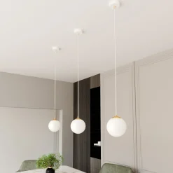 EMIBIG LIGHTING Gang|Pendellamper > Hængelampe Royal, opal hvid/hvid, glas, E14