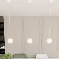 EMIBIG LIGHTING Gang|Pendellamper > Hængelampe Royal, opal hvid/hvid, glas, E14