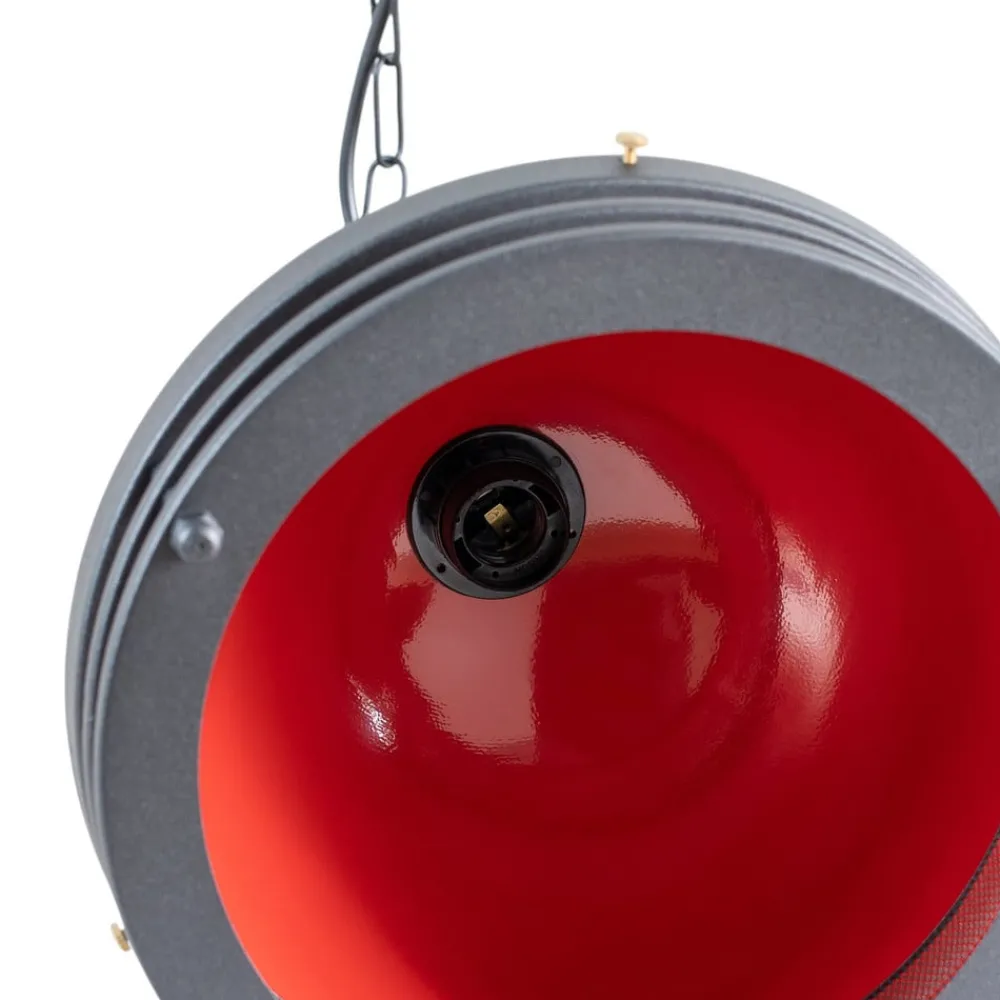 Opviq Pendellamper > Hængelampe Saglam 3762, rød/sort, jern, Ø 32 cm