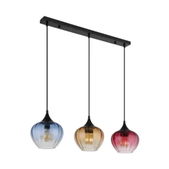 Globo Pendellamper > Hængelampe Sander, længde 80 cm, farvet, glas, 3 lyskilder.