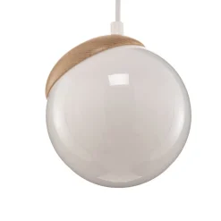 Pendellamper ^ Eko-Light Hængelampe Sfera 1 lyskilde glas/træ lys