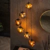 Pendellamper ^ Zijlstra Hængelampe Stellar, guld/sølv/kobber, Ø 50 cm, glas 6 lyskilder.