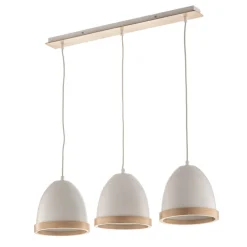 Pendellamper|Pendellamper ^ Eko-Light Hængelampe Studio med trædekor 3 lyskilder hvid