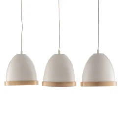 Pendellamper|Pendellamper ^ Eko-Light Hængelampe Studio med trædekor 3 lyskilder hvid