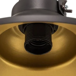 Pendellamper ^ Luminex Hængelampe Taft med skærm i sort og guld