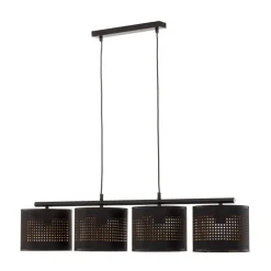 TK Lighting Pendellamper > Hængelampe Tago, 4 lyskilder, sort/guld