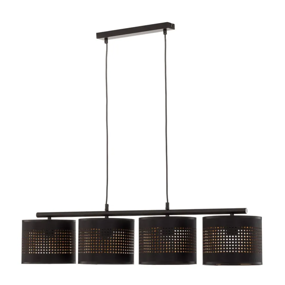 TK Lighting Pendellamper > Hængelampe Tago, 4 lyskilder, sort/guld