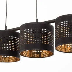 TK Lighting Pendellamper > Hængelampe Tago, 4 lyskilder, sort/guld