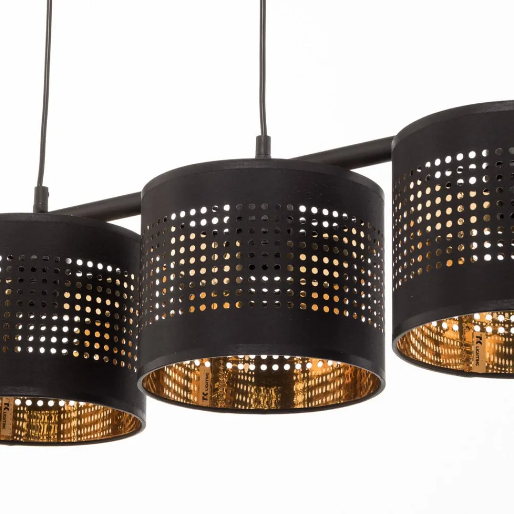 TK Lighting Pendellamper > Hængelampe Tago, 4 lyskilder, sort/guld
