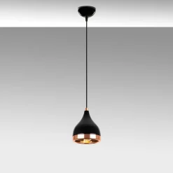 Pendellamper ^ Opviq Hængelampe Yildo 7000 1 lyskilde Ø15cm sort/kobber