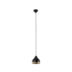Pendellamper ^ Opviq Hængelampe Yildo, 1 lyskilde, sort/guld, metal, Ø 17 cm