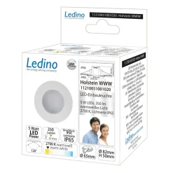 Ledino Nedgravet Udebelysning|Udendørs Loftlamper > Holstein LED indbygningslampe IP65 116° stiv, hvid