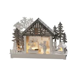 Julepynt|Vinduesdekoration ^ Konstsmide Christmas Hus og Bageri LED-adventsstage, batteridrift