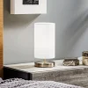Brilliant Bordlamper > Hvid tekstil bordlampe Clarie