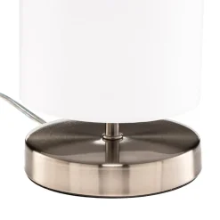 Brilliant Bordlamper > Hvid tekstil bordlampe Clarie
