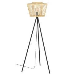Gulvlamper ^ EGLO Hykeham gulvlampe, højde 129,5 cm, natur/sort, bambus