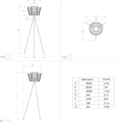 Gulvlamper ^ EGLO Hykeham gulvlampe, højde 129,5 cm, natur/sort, bambus