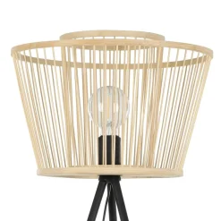 Gulvlamper ^ EGLO Hykeham gulvlampe, højde 129,5 cm, natur/sort, bambus