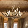 Lysekroner ^ Ideallux Ideal Lux Chalet lysekrone, beige, kunstharpiks, 8 lyskilder