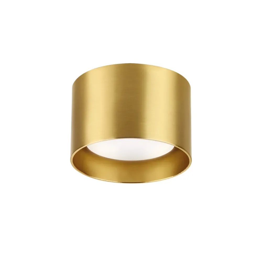 Loftlamper ^ Ideallux Ideal Lux downlight Spike Round, messingfarvet, aluminium, Ø 10 cm