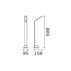 Ideallux Gadebelysning > Ideal Lux LED-vejlampe sort 3.000 K højde 60 cm aluminium