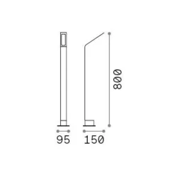 Ideallux Gadebelysning > Ideal Lux LED-vejlampe sort 3.000 K højde 80 cm aluminium