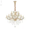 Ideallux Lysekroner > Ideal Lux lysekrone Napoleon, guldfarvet, krystal 12flg.